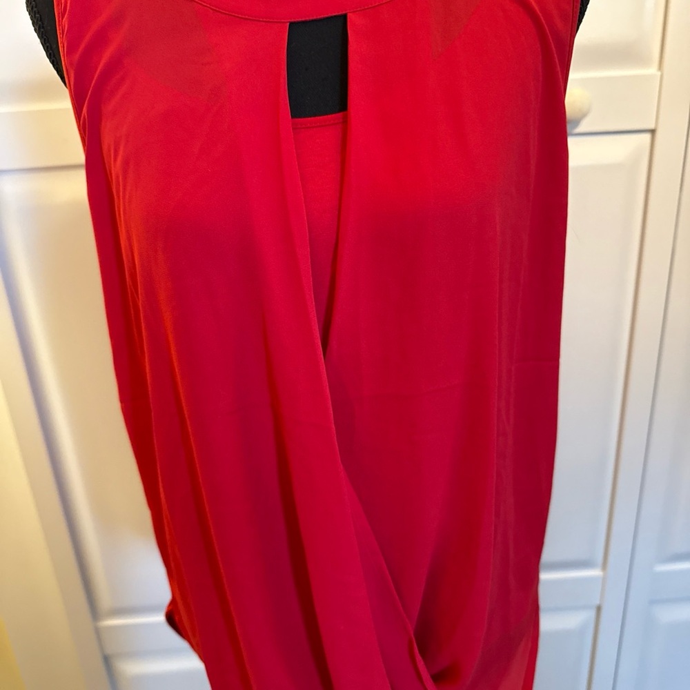 41 Hawthorn Asymmetrical Red blouse